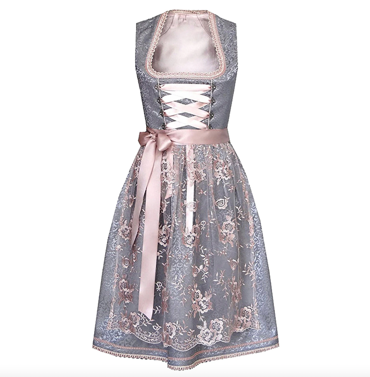 Figurschmeichelnde Damen Tracht – strapazierfähig, mit Bluse und Schürze, für festliche Anlässe 4
