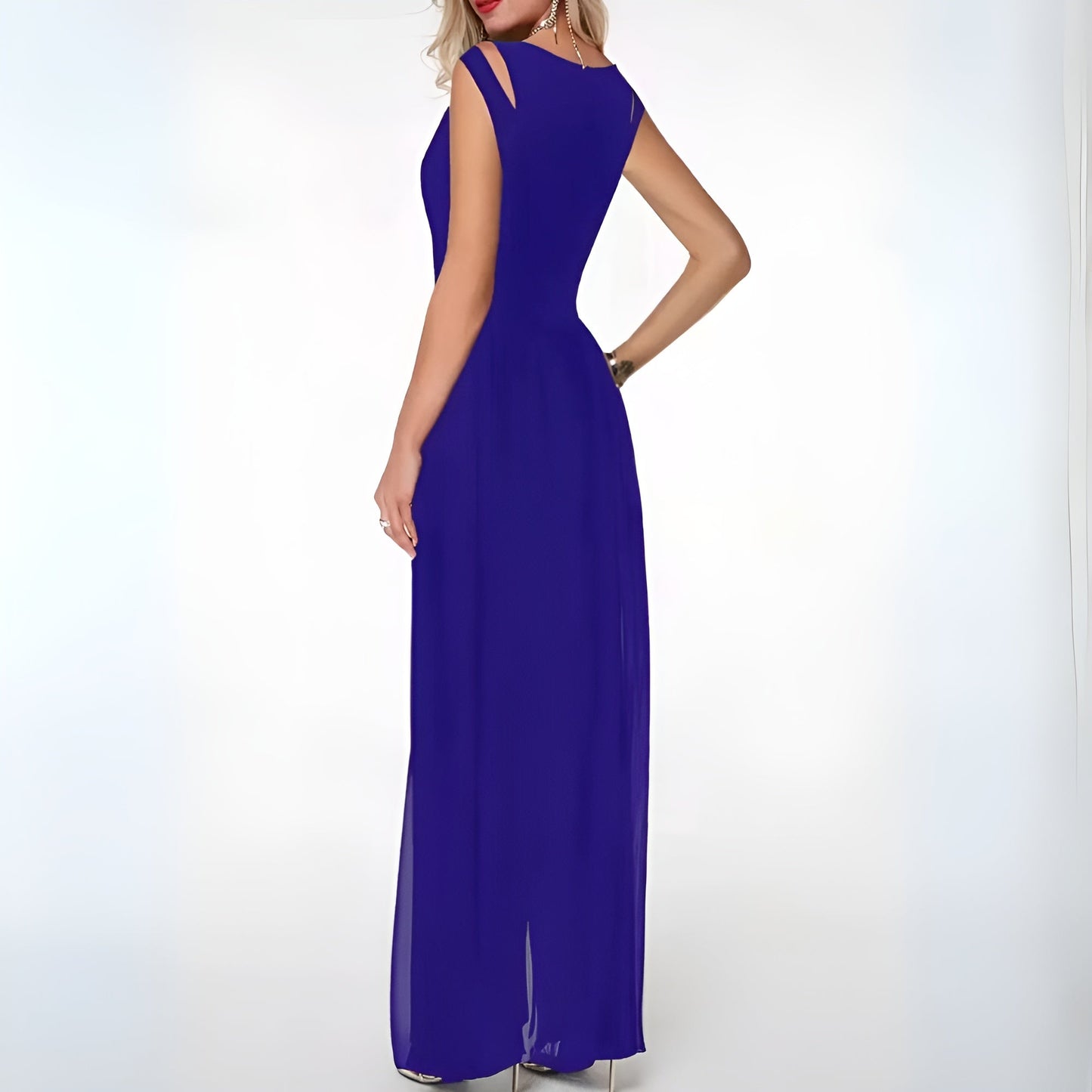 Flatternder Damen Jumpsuit – ärmellos, hochwertiges Material, für Hochzeiten und festliche Anlässe 2