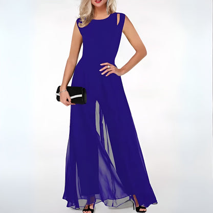 Flatternder Damen Jumpsuit – ärmellos, hochwertiges Material, für Hochzeiten und festliche Anlässe 4