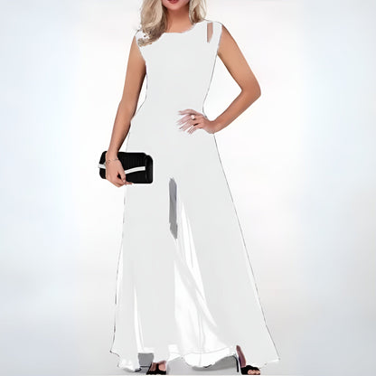 Flatternder Damen Jumpsuit – ärmellos, hochwertiges Material, für Hochzeiten und festliche Anlässe 5
