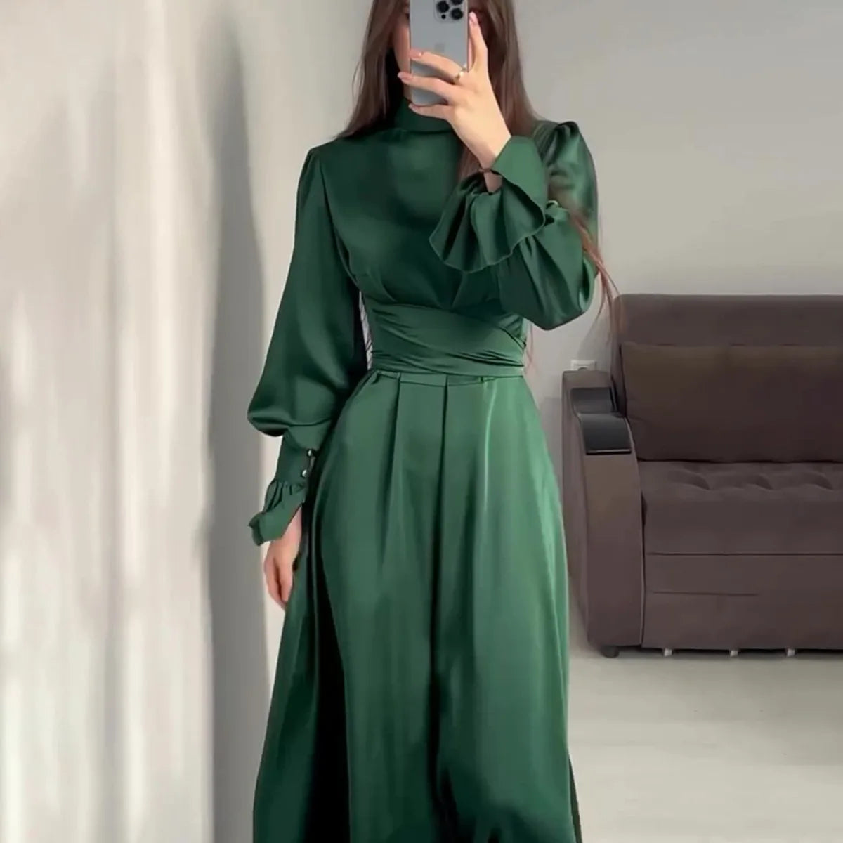 Fließendes Damen Abendkleid – taillierte Passform, hochwertiges Polyester, für Hochzeiten und formelle Anlässe 0
