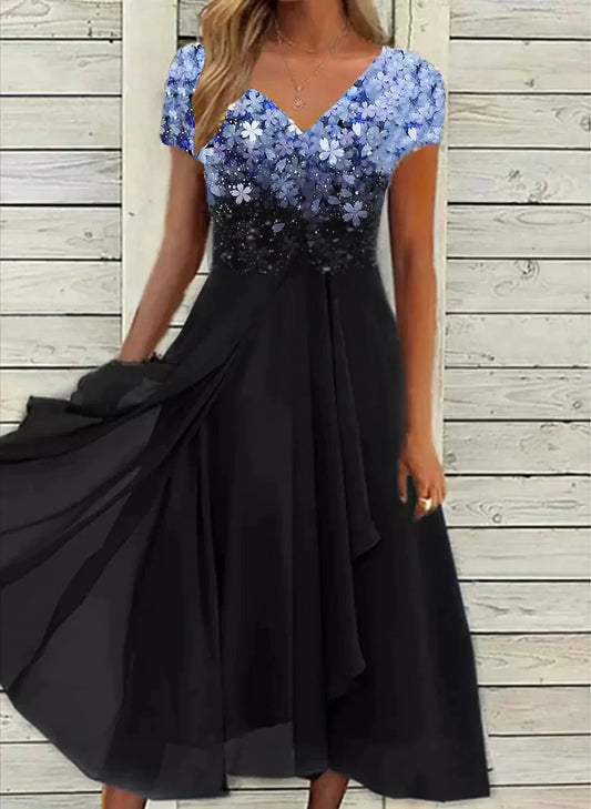 Fließendes Damen Festkleid – ärmellos, Chiffon, für Hochzeitsgäste und besondere Anlässe 0