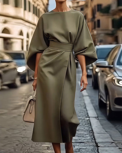Fließendes Damen Kleid – Puffärmel, hochwertiger Stoff, für festliche Anlässe 2