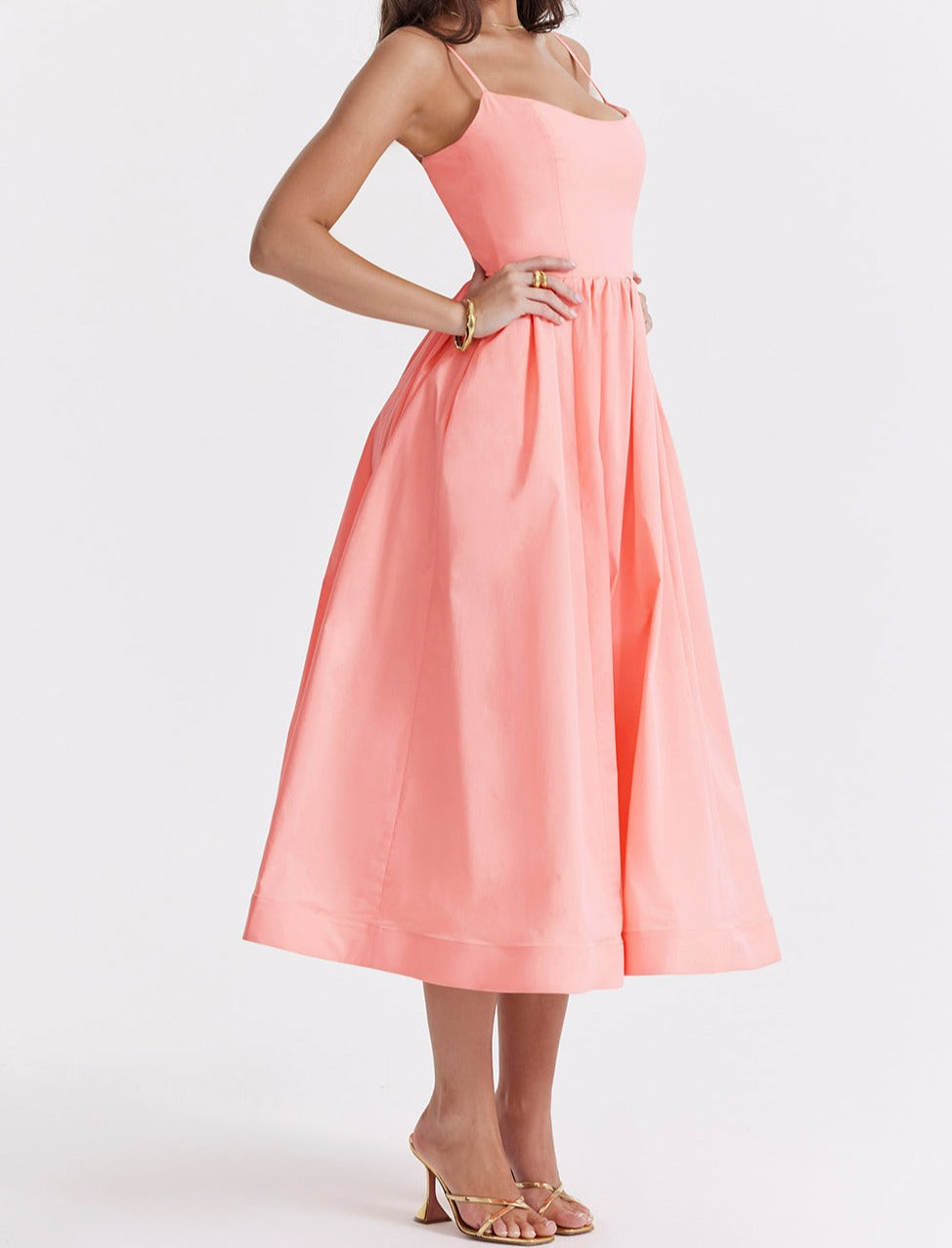 Fließendes Damen Kleid – ärmellos A-Linie, hochwertiger Stoff, für besondere Anlässe 4