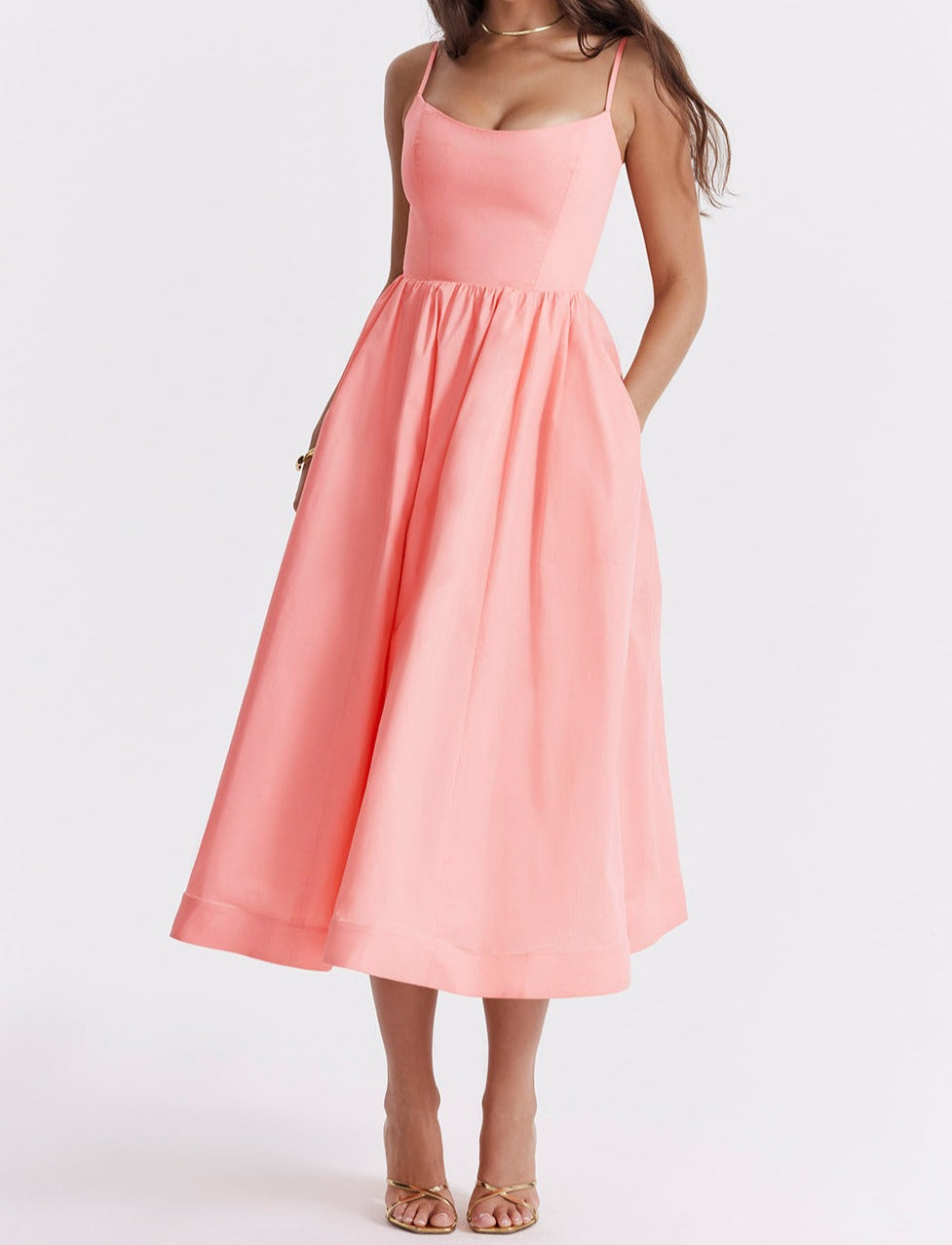 Fließendes Damen Kleid – ärmellos A-Linie, hochwertiger Stoff, für besondere Anlässe 7