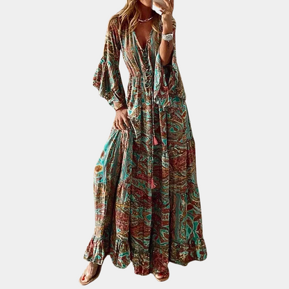 Fließendes damenkleid – figurbetont im Boho-Stil, hochwertiger Polyester, für festliche Anlässe 3