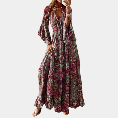 Fließendes damenkleid – figurbetont im Boho-Stil, hochwertiger Polyester, für festliche Anlässe 5