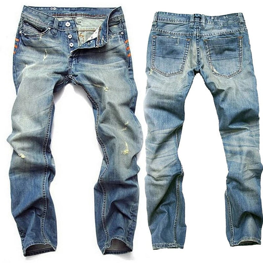 Zerrissene Herrenjeans, Komfort Fit, Urbaner Stil, Langlebiger Hochwertiger Denim-1