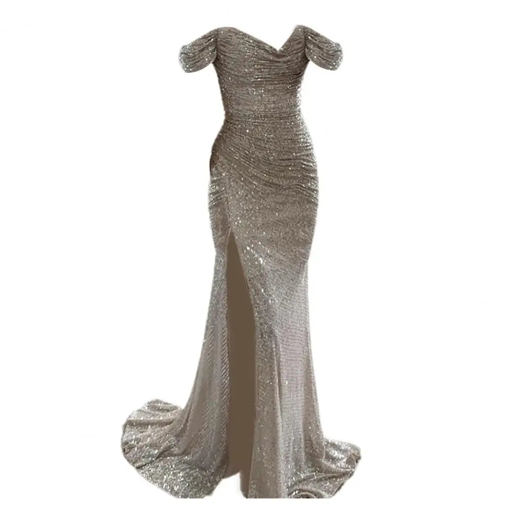 Glamouröses Damen Maxikleid – V-Ausschnitt mit Pailletten, für festliche Anlässe, ideal für Sommernächte 3