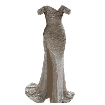Glamouröses Damen Maxikleid – V-Ausschnitt mit Pailletten, für festliche Anlässe, ideal für Sommernächte 3