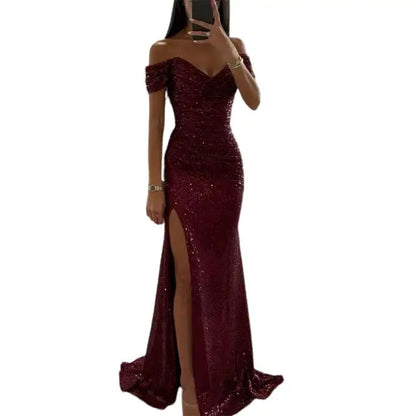 Glamouröses Damen Maxikleid – V-Ausschnitt mit Pailletten, für festliche Anlässe, ideal für Sommernächte 8