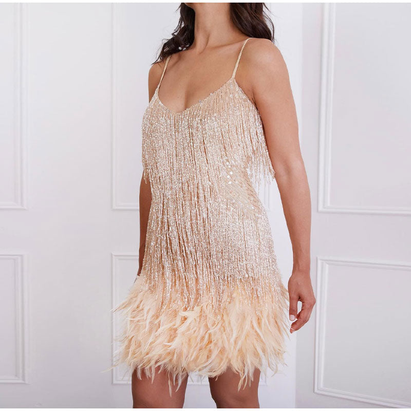 Variant image for Elegantes Cocktailkleid Mit Federakzenten Für Festliche Anlässe Und Hochzeiten - Cocktailkleid Hochzeit Damen-17
