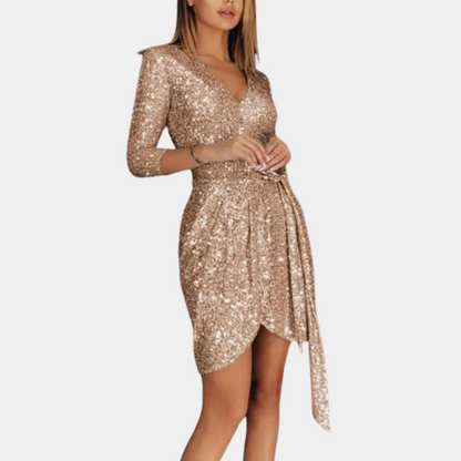 Glitzernde Damen Abendkleid – tailliert, Polyester, für Hochzeiten und Feste 1