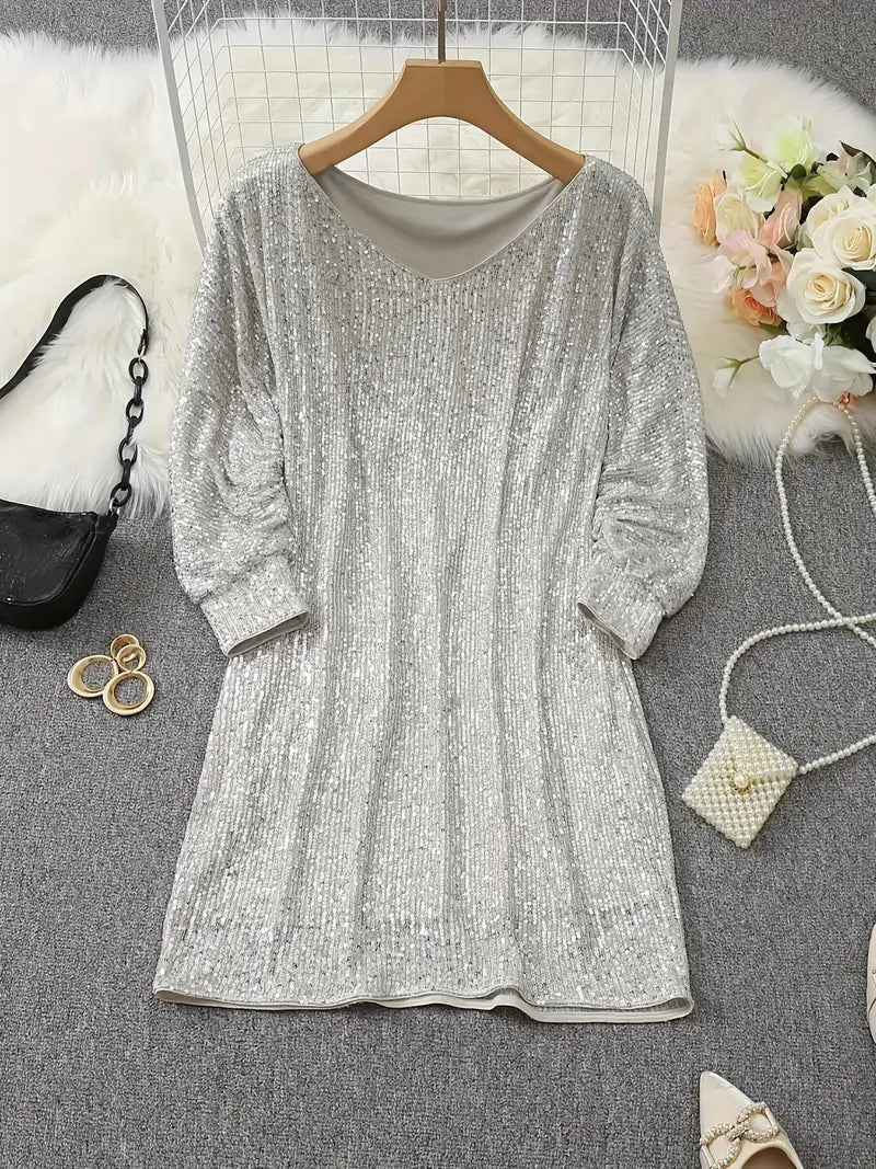 Glitzerndes Damen Paillettenkleid – ärmellos, hochwertig, für Partys und festliche Anlässe 4