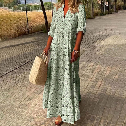 Elegantes Plus Size Boho-Kleid für Damen, Atmungsaktiver Stoff, Größen S-5XL, Trendy Kleider Damen