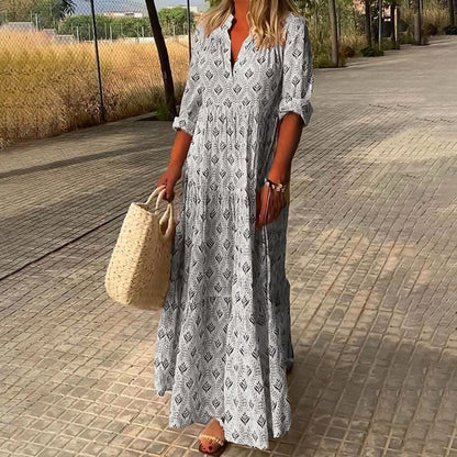 Elegantes Plus Size Boho-Kleid für Damen, Atmungsaktiver Stoff, Größen S-5XL, Trendy Kleider Damen