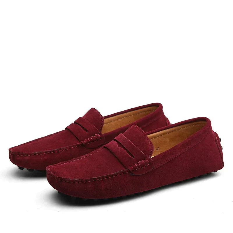 Klassische Herrenmokasins, Leichte Schlupf-Wildlederschuhe Für Büro Und Freizeit-4