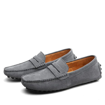 Klassische Herrenmokasins, Leichte Schlupf-Wildlederschuhe Für Büro Und Freizeit-5