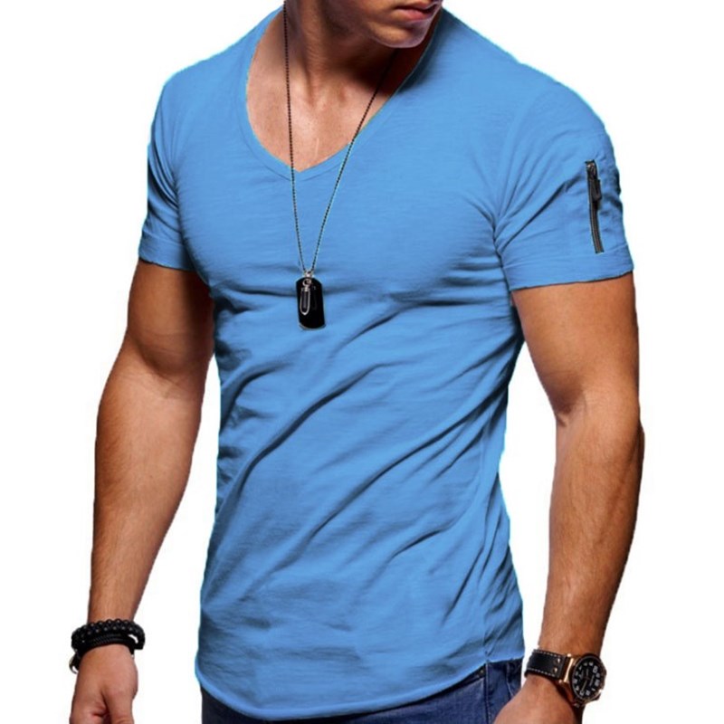 Variant image for Herren V-Ausschnitt Muskel-T-Shirt, Atmungsaktives Workout-T-Shirt für Training und Freizeit, Schlanke Passform, T-Shirts Männer-57