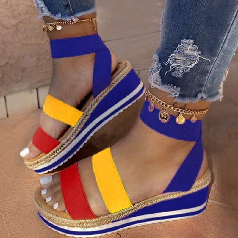 Variant image for Damen Sandalen Gurtkreuzkeil, Atmungsaktiv und Komfortabel, Sommerschuhe für Freizeitaktivitäten-37