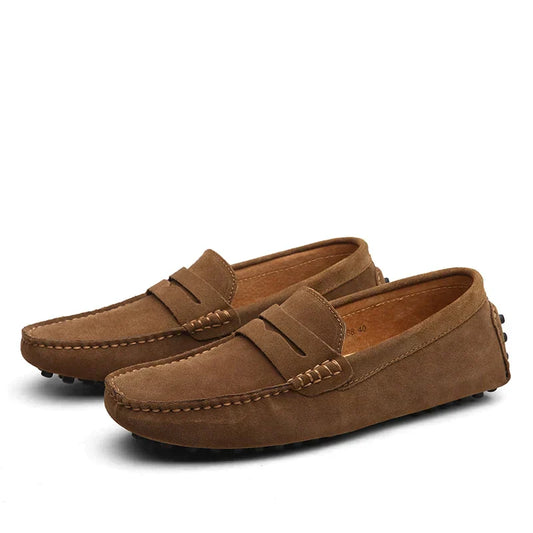 Klassische Herrenmokasins, Leichte Schlupf-Wildlederschuhe Für Büro Und Freizeit-1