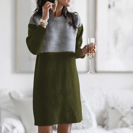 Elegantes Winterkleid Damen aus Baumwollmischung, schichtenfreundlich, klassisches Design, in mehreren Farben erhältlich