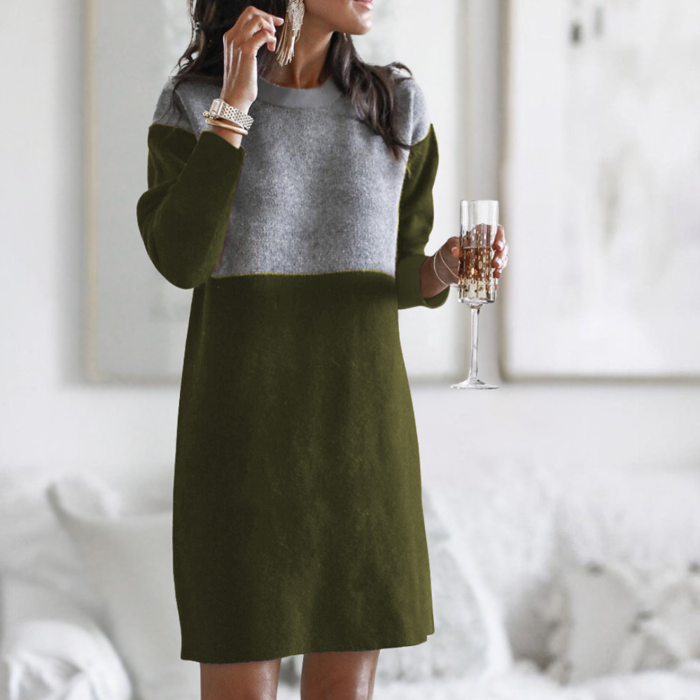Elegantes Winterkleid Damen aus Baumwollmischung, schichtenfreundlich, klassisches Design, in mehreren Farben erhältlich