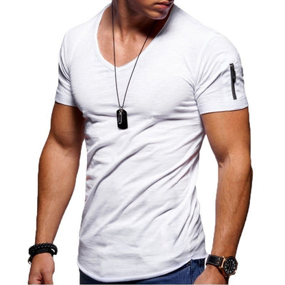 Variant image for Herren V-Ausschnitt Muskel-T-Shirt, Atmungsaktives Workout-T-Shirt für Training und Freizeit, Schlanke Passform, T-Shirts Männer-49