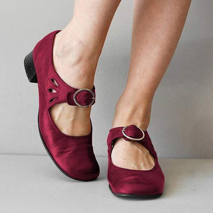 Hochwertige Damen Vintage Sandalen – runde Zehenform, Leder, für elegante Anlässe 2