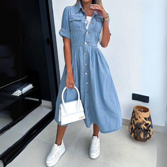 Hochwertiges Damen Denim-Kleid – modernes Design, langlebiger Stoff, für Alltag und besondere Anlässe 0