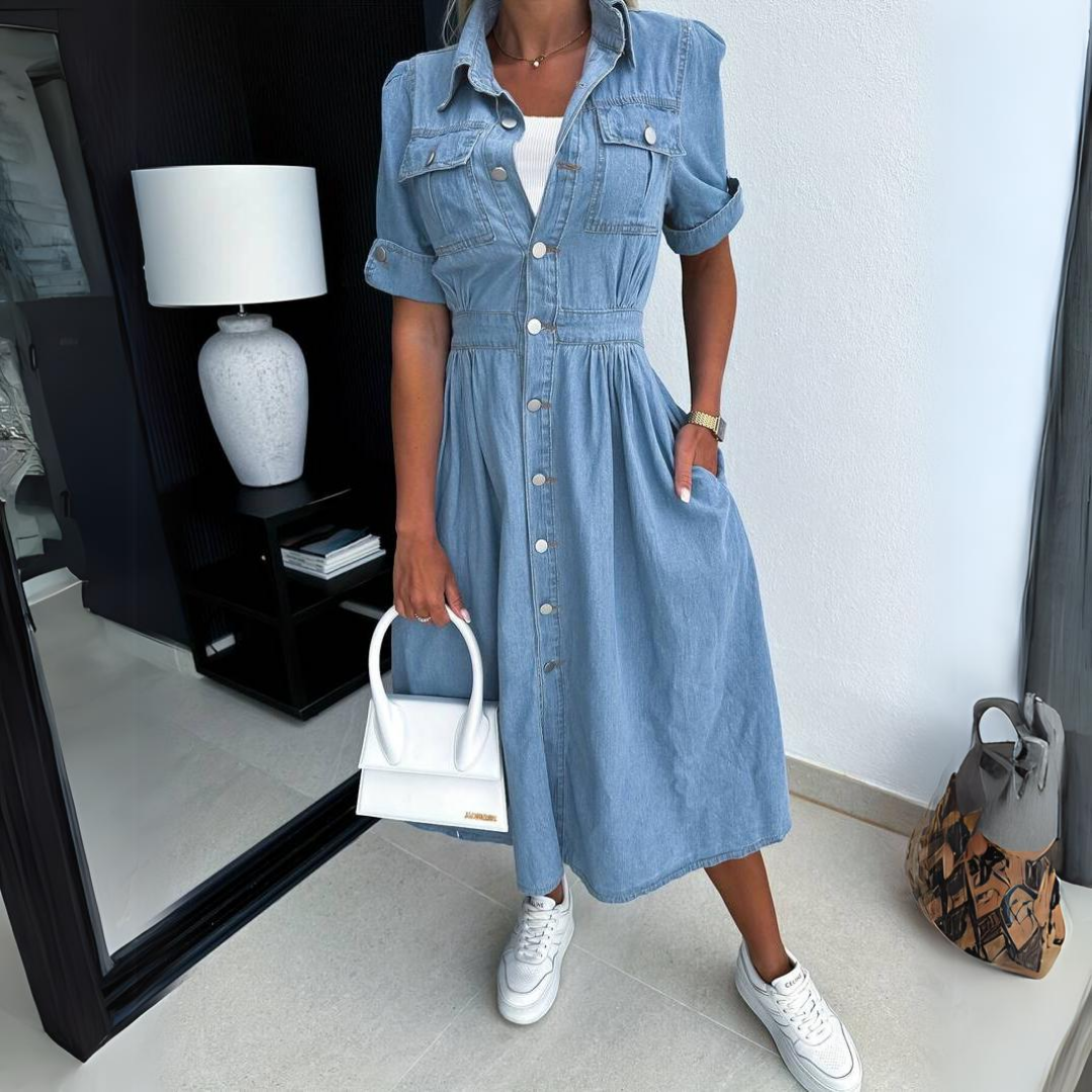 Hochwertiges Damen Denim-Kleid – modernes Design, langlebiger Stoff, für Alltag und besondere Anlässe 1