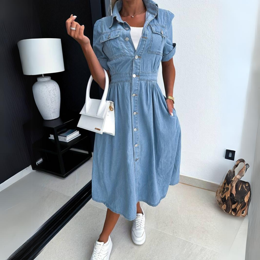 Hochwertiges Damen Denim-Kleid – modernes Design, langlebiger Stoff, für Alltag und besondere Anlässe 2