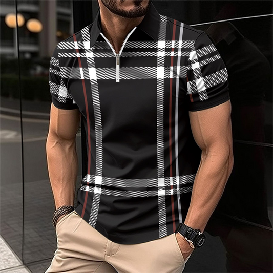 Hochwertiges Herren Polo Shirt – kariertes Design, Baumwolle, für den Alltag 0