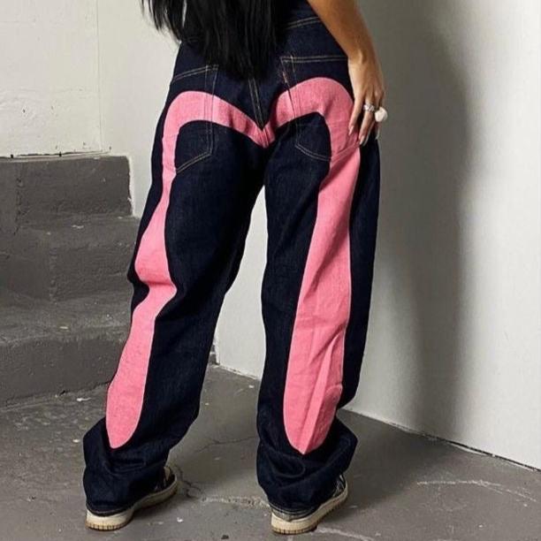 Variant image for Vintage Weitbein-Jeans Damen, Mittlere Taille, Retro-Stil, Bequeme Jeans für den Alltag-11
