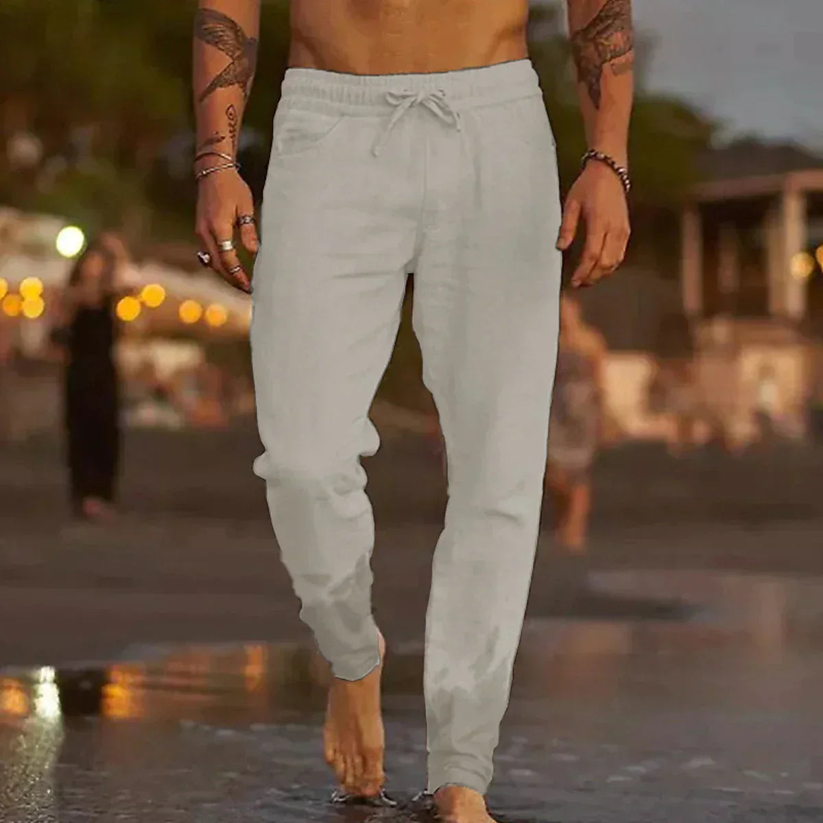 Lässige Baumwoll-Sommerhosen Herren, Atmungsaktive Hosen für Entspannten Stil, Komfortable Hosen Herren-5