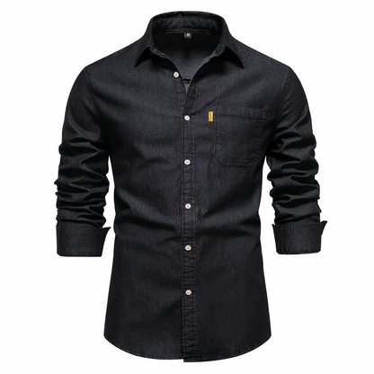 Variant image for Herren Hemd aus Luxuriösem Baumwoll-Denim, Langarm, Vielseitig für Lässige und Formelle Anlässe-1