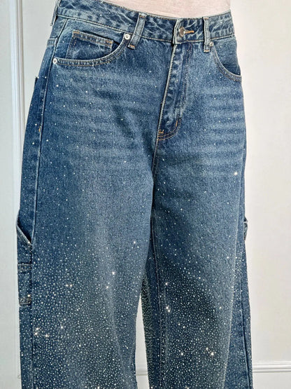 Entspannte Jeans Damen Mit Strassverzierungen Für Lässigen Glamour-4
