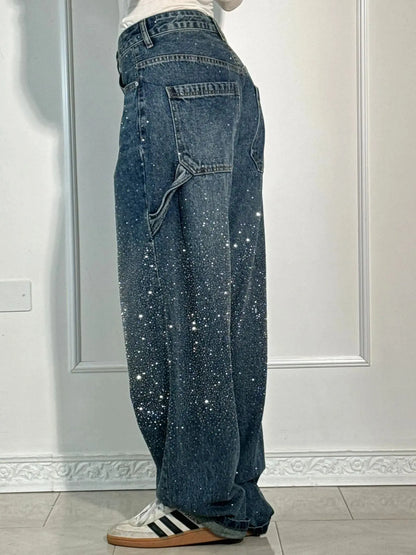 Entspannte Jeans Damen Mit Strassverzierungen Für Lässigen Glamour-5