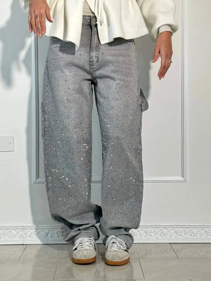 Variant image for Entspannte Jeans Damen Mit Strassverzierungen Für Lässigen Glamour-9