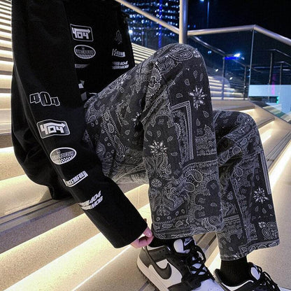 Bandana-Jeans Damen Mit Einzigartigen Drucken Für Stilvolle Urban Wear-6