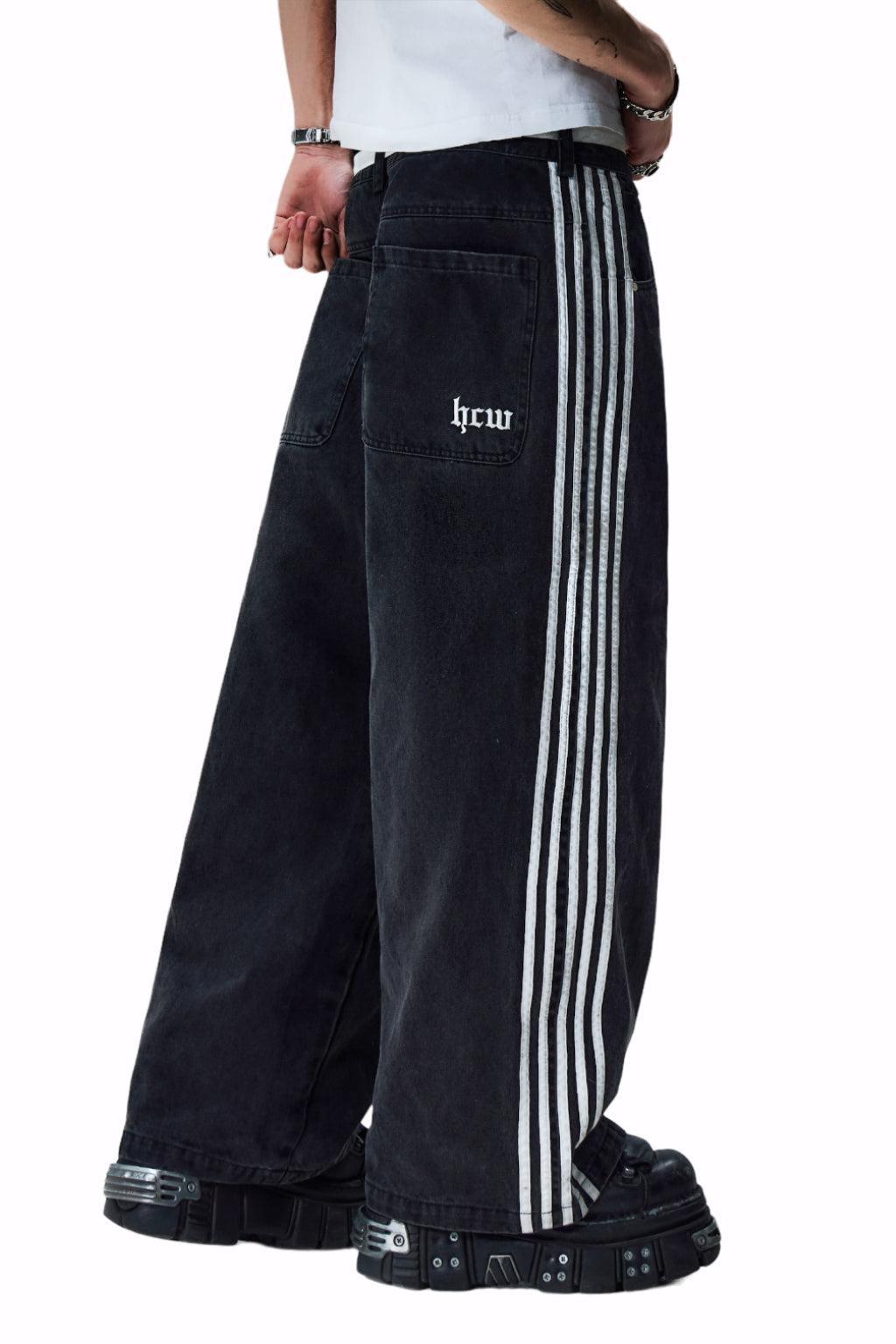 Weitbeinjeans Mit Gesticktem Kreuzdesign, Unisex Y2K-Stil, Bequeme Baggy-Passform, Größen Bis 3XL-4