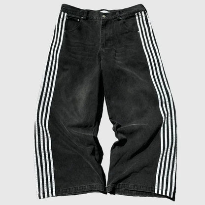 Weitbeinjeans Mit Gesticktem Kreuzdesign, Unisex Y2K-Stil, Bequeme Baggy-Passform, Größen Bis 3XL-1