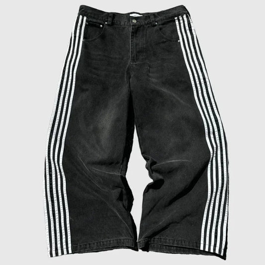 Weitbeinjeans Mit Gesticktem Kreuzdesign, Unisex Y2K-Stil, Bequeme Baggy-Passform, Größen Bis 3XL-1
