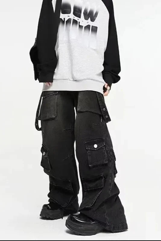 Schwarze Jeans Damen mit Anpassungsschnitt für gotische Stile und schmeichelhafte Passform-4