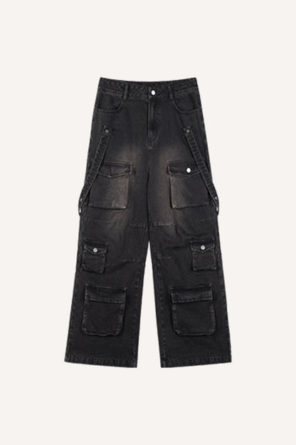 Schwarze Jeans Damen mit Anpassungsschnitt für gotische Stile und schmeichelhafte Passform-3