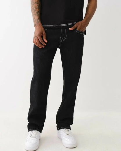 Schwarze Y2K-Jeans Damen Mit Weißen Nähten, Bequeme Passform, Reguläre Länge, Vielseitiger Stil-6
