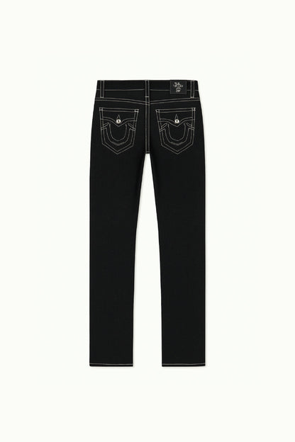 Schwarze Y2K-Jeans Damen Mit Weißen Nähten, Bequeme Passform, Reguläre Länge, Vielseitiger Stil-1