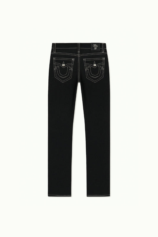 Schwarze Y2K-Jeans Damen Mit Weißen Nähten, Bequeme Passform, Reguläre Länge, Vielseitiger Stil-1