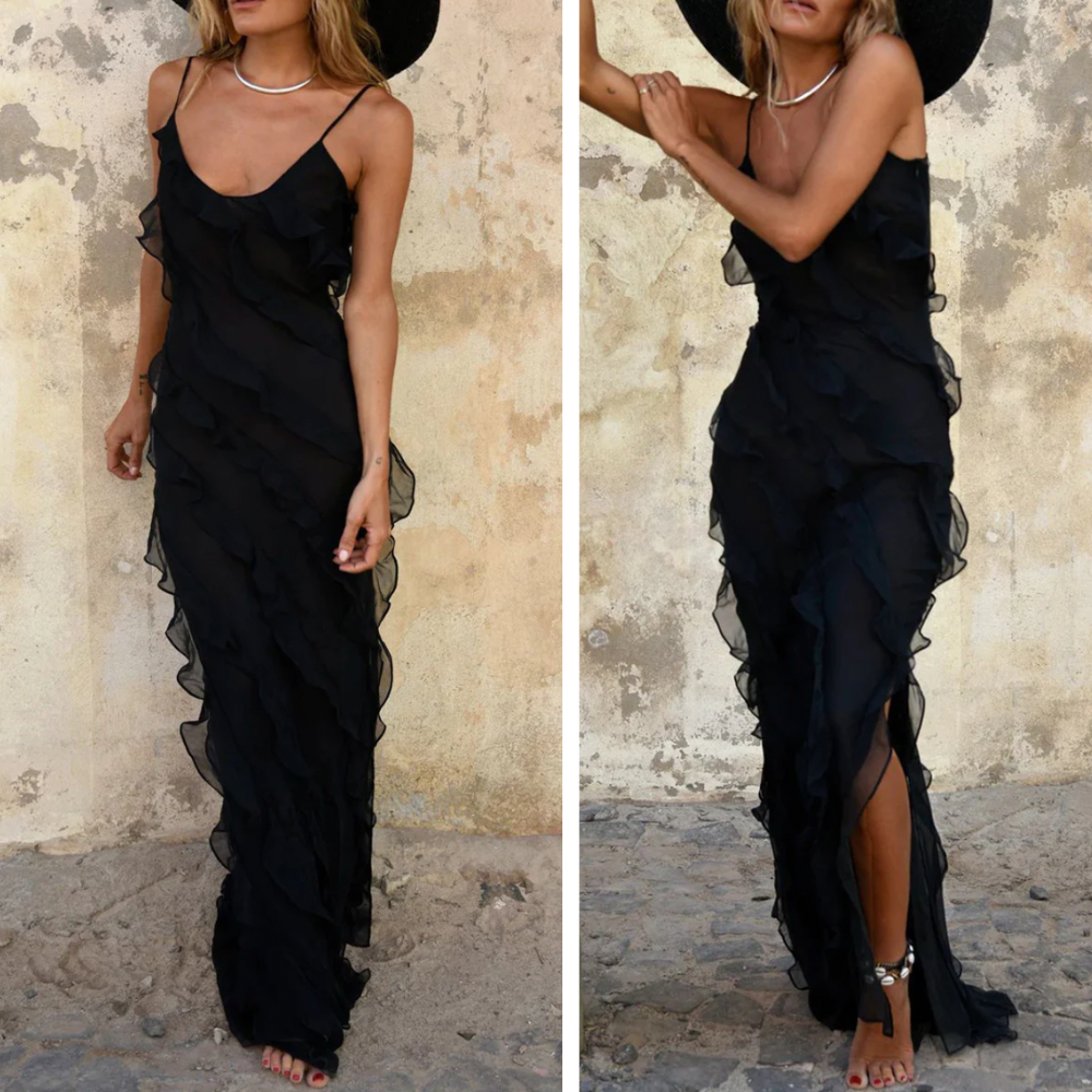 Elegantes Maxikleid Damen Langarm, Schmeichelhafte Passform, Weicher Stoff, Ideal Für Lässige Und Formelle Anlässe