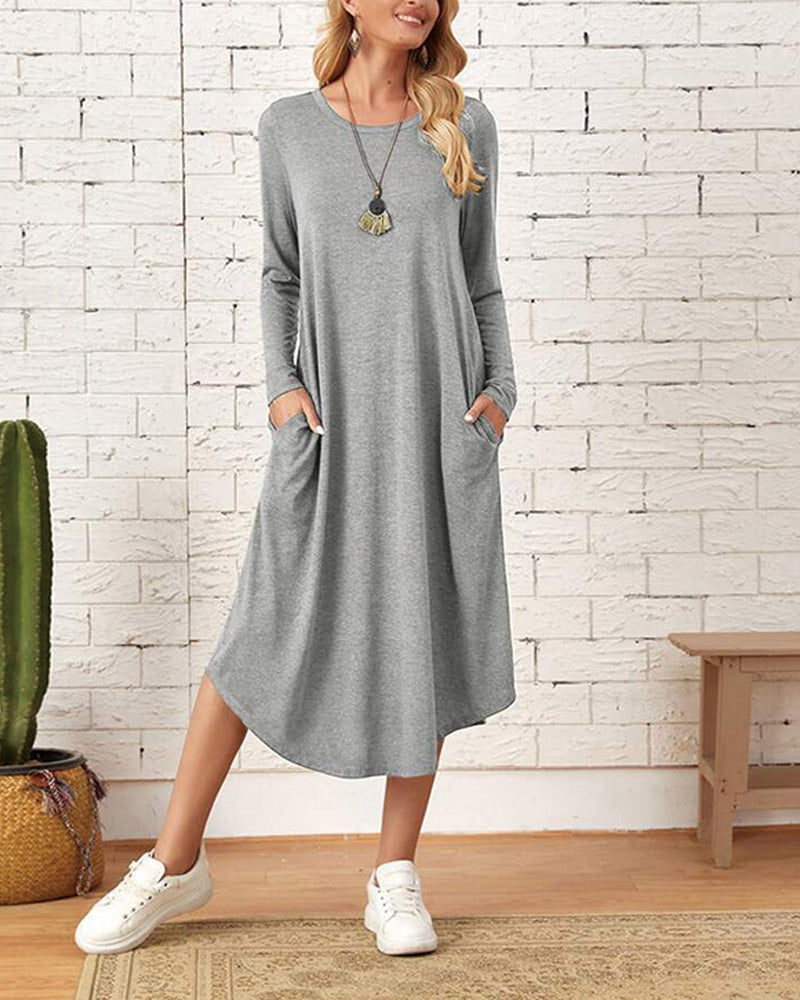 Kuscheliges und warmes Damen Winterkleid – lässiger Schnitt, weiches Material, für Herbst und Winter 0